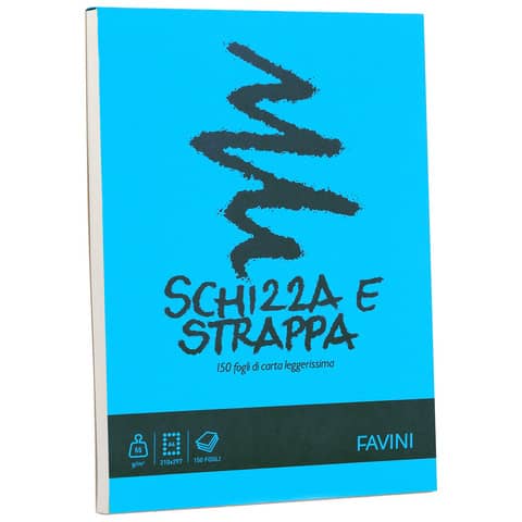 Album da disegno Favini SCHIZZA&STRAPPA in carta naturale liscia 50 g/m² 21x29,7 (A4) -150fg - A200704